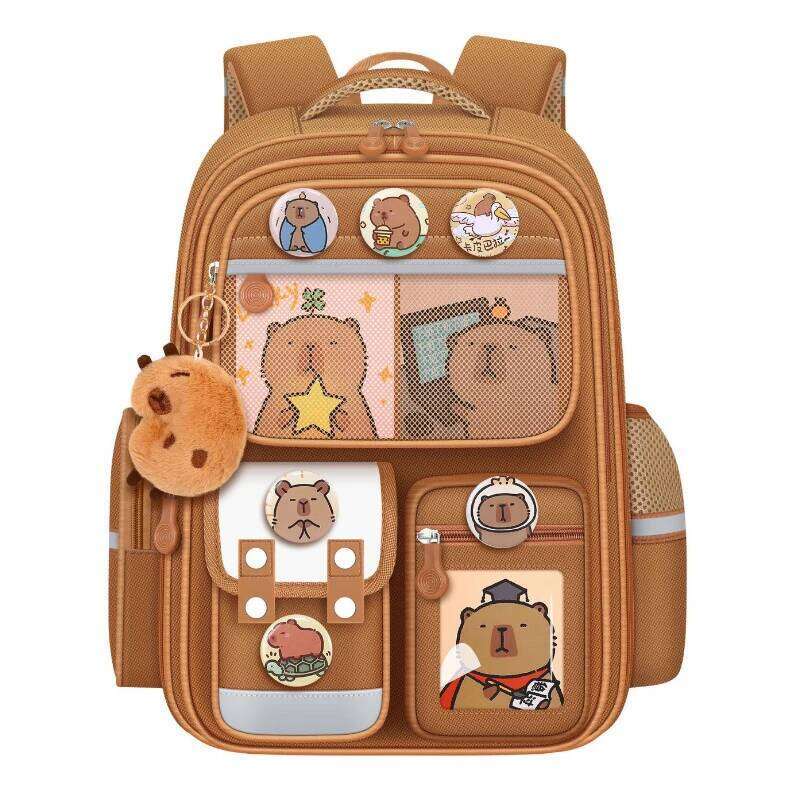 Capybara Children School Bags for Boys Kids Primary Orthopedic Backpack Waterproof Student Schoolbag Book Bag