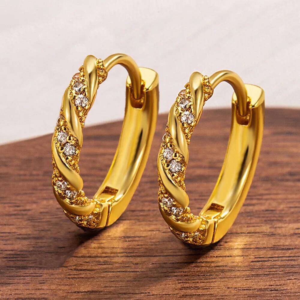 925 Sterling Silver Twisted Diamond Earrings for Women Fashion Simple Birthday Party Wedding Anniversary Jewelry Gift