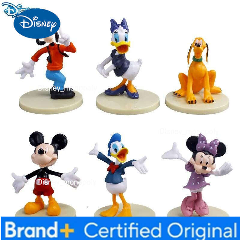 Disney Hot Sales 6pcs/set Mickey Mouse Action Figures Minnie Donald Duck PVC Cake Ornaments Collection Decoration Children Gifts H260105