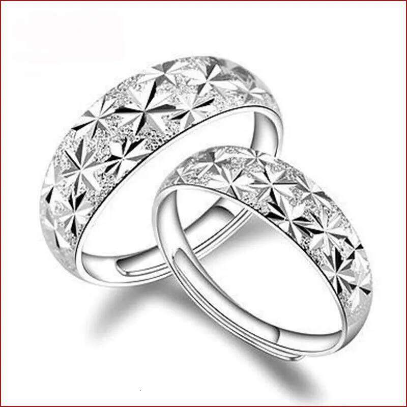 925 Sterling Silver Elegant Sparkle Star Ring Couples Fashion Simple Birthday Party Wedding Anniversary Jewelry Gifts