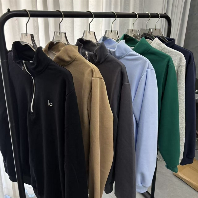 Mens Designer Hoodie Half Zip Up Sweatshirt Loose Stand Collar Hoodies For Men Long Sleeve Slimming Unisex Jacket Fitness Sports Top