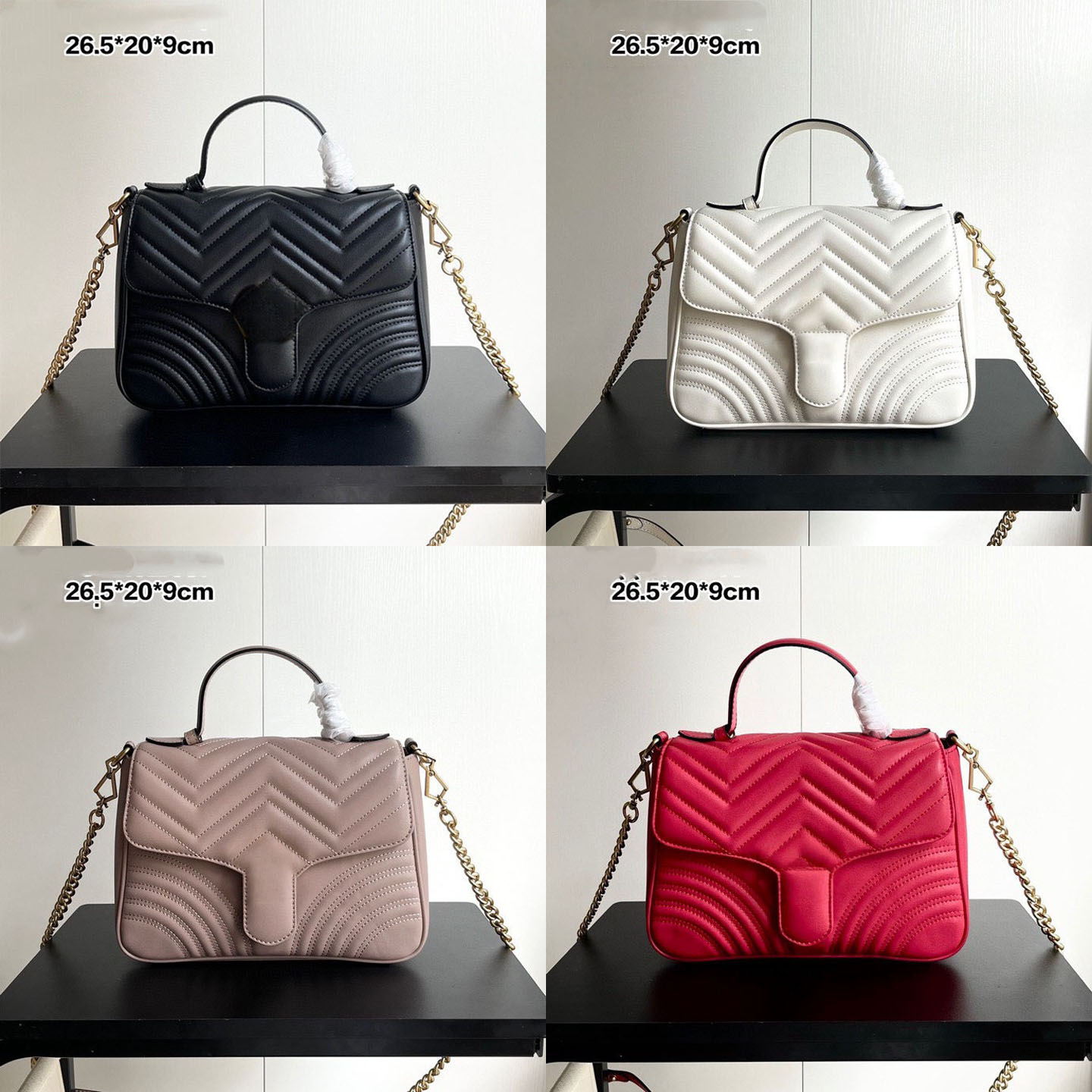 Designer bag high quality top Luxury Bag Premium Genuine Leather Crossbody bag Wavy Diamond Quilted Chain Bag with Heart Shoulder bag Handbag bags