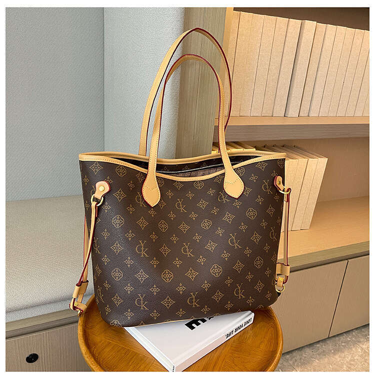 Autumn Winter Women's 2025 New Handheld Vintage Floral Tote Niche Design High-end Large Capacity Commuter Shoulder Bag