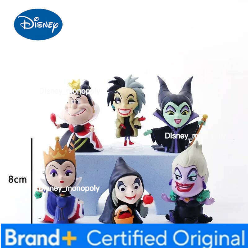 Disney Villains Poseable PVC Figures Set - Maleficent & Evil Queen 6-Piece Model Collection Display, Toy Gift for Boys Girls H260105 H260105