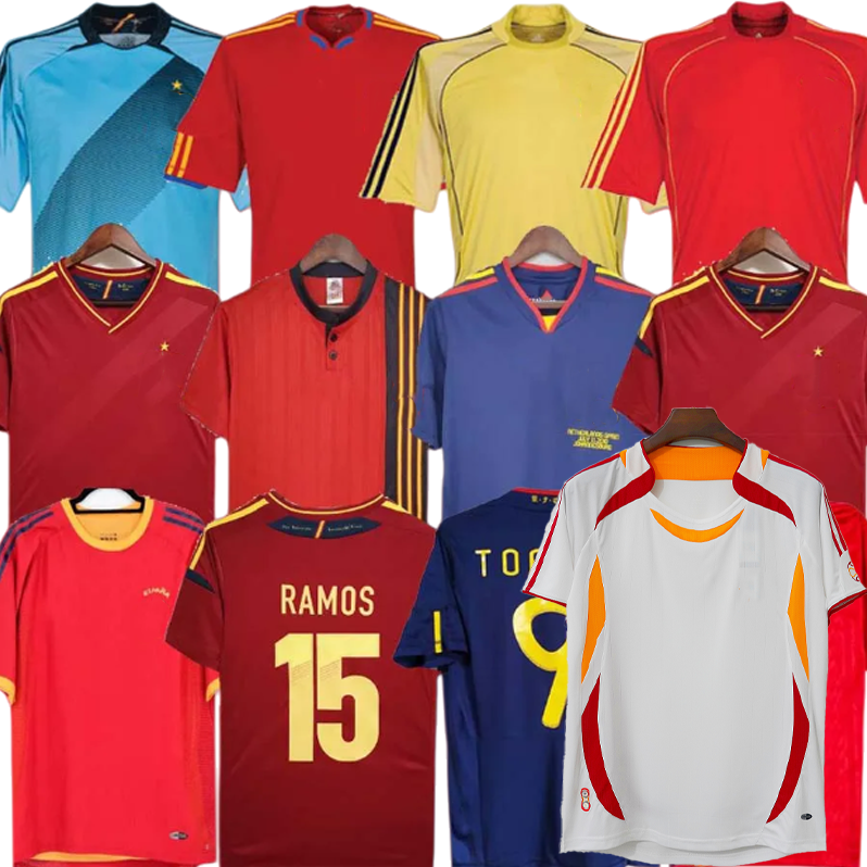 final 2006 Spain retro jersey 1996 1994 RAUL XAVI Hierro LUIS ENSRIQUE ALONSO Caminero Iniesta PUYOL PIQUE David Villa TORRES 2008 2012 2002 Guerrero Guardiola RAMOS