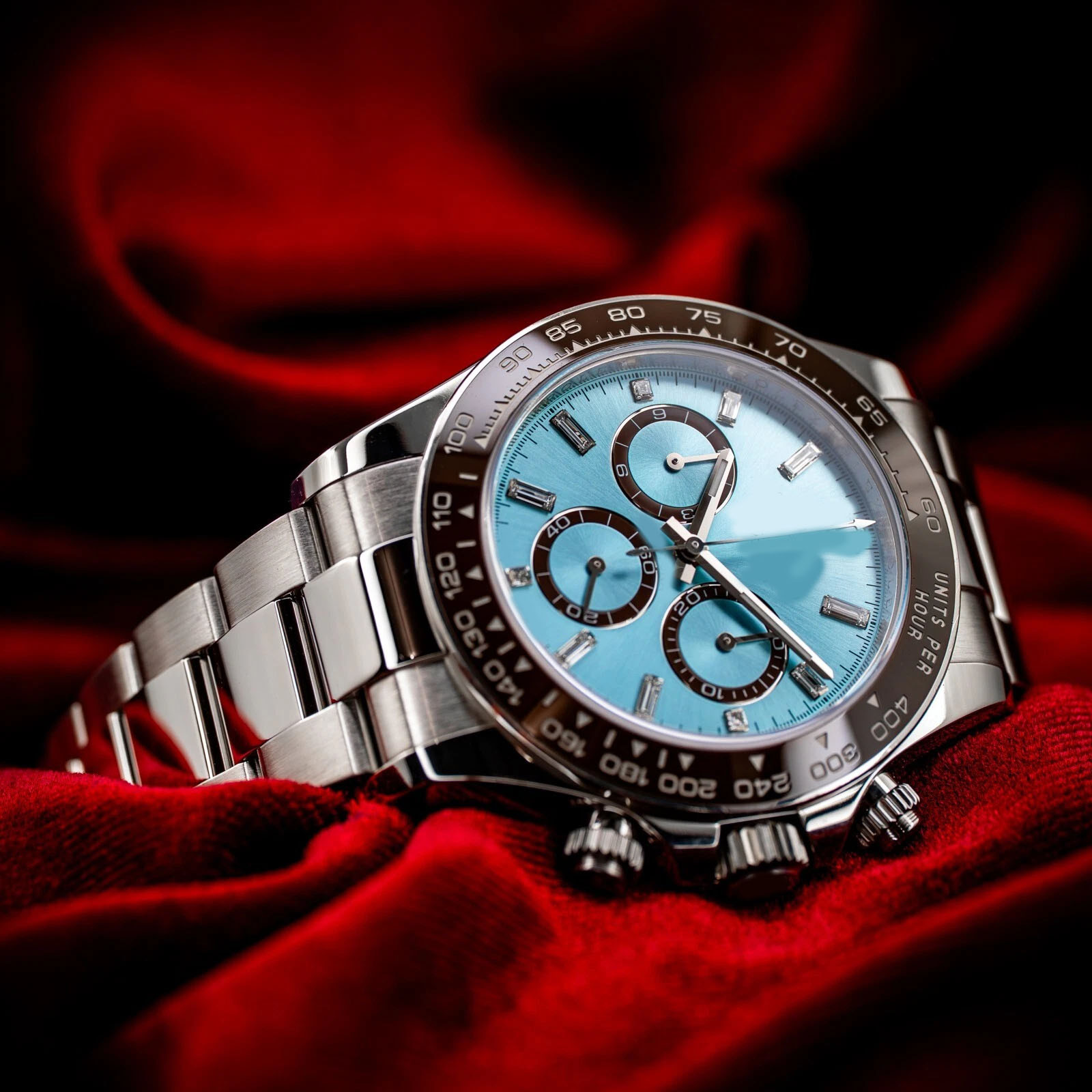 HOT selling watches 40mm blue ice dial 12-Hour Dial 7750 Chronograph Mechanical (Automatic) men WristwatchMechanical Luminous Super Power Reserve Wristwatches