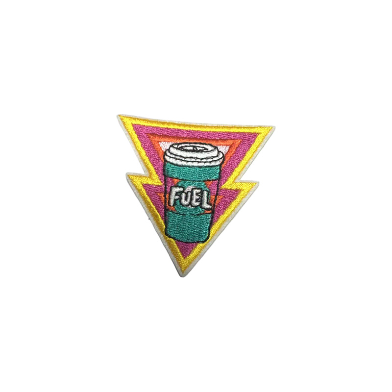 Embroidered Cartoony Sun Design Iron-on Fabric Badge