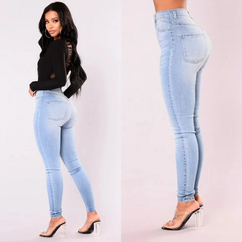 Sexy Jeans Women Denim Skinny Pants High Waist Stretch Lady Jeans Push Up Leggings Slim Pockets Button Pencil Jeans Women Pants 250104