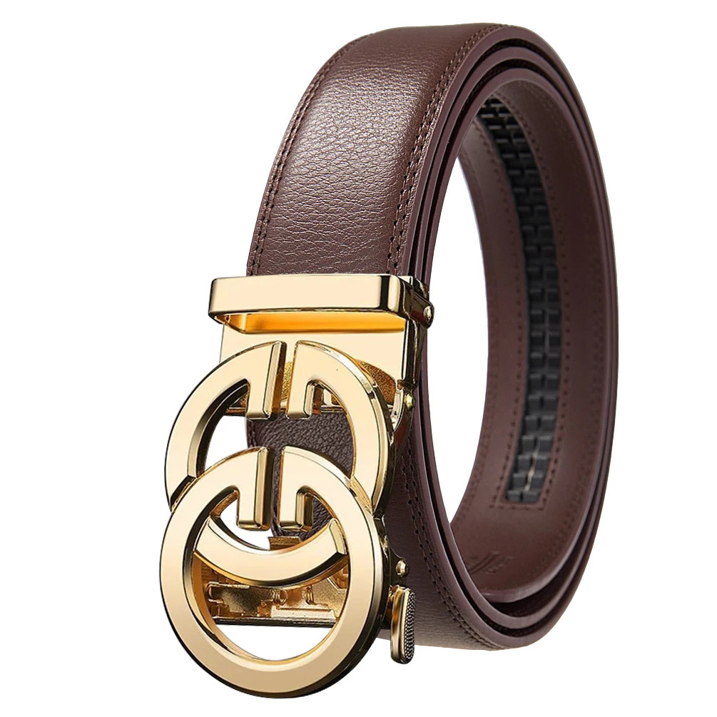 Fashion belt for men alloy buckle high quality PU leather automatic belt adjustable ratchet business casual mens belt 260104