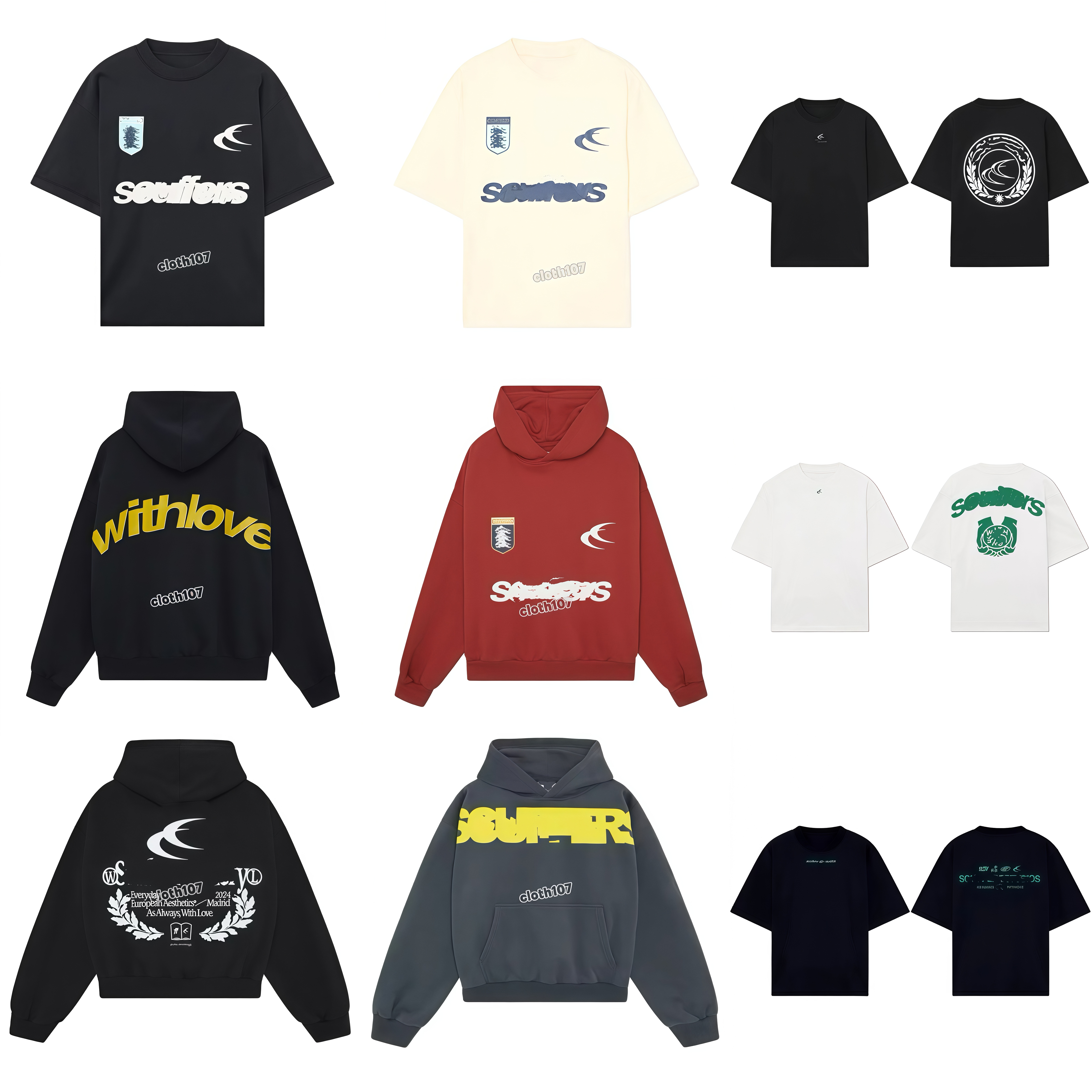 tops hoodie shirts designer hoodie set Men's and Women's T-shirt shorts Sweatshirts hoodie top and pants set hoodie High Quality Cotton Red Green Graffiti US