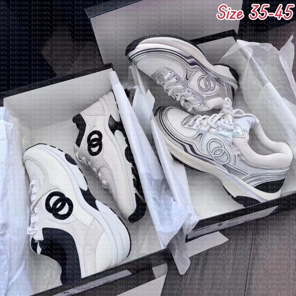 designer shoes women sneakers Channels sneakers low top casual shoes trainers shoes platform sneaker suede sneakers White Black Gold silver sneaker trainers 35-45