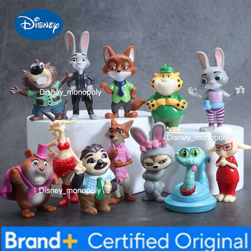 Disney 12pcs/Set Zootopia 2 Action Figure Toy Judy Rabbit Nick Fox Series Anime Figurine Desktop Ornaments Gifts H260105 H260105