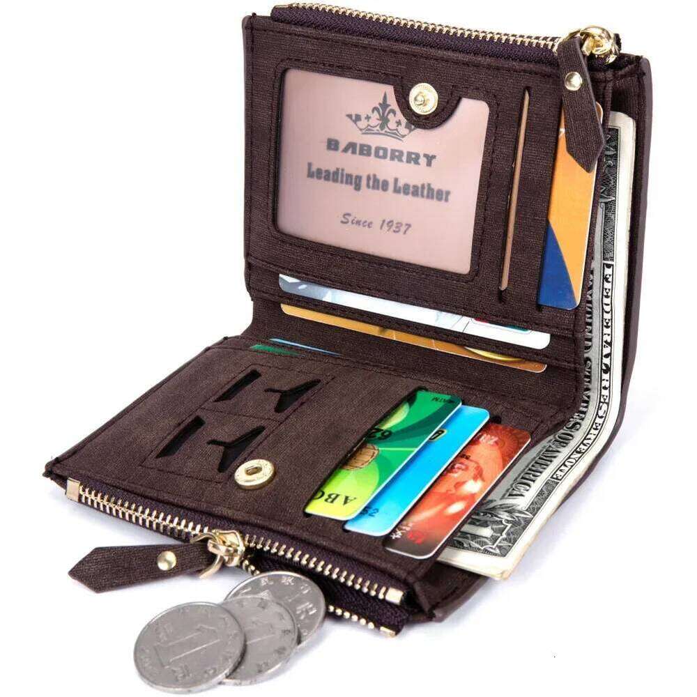 Theft Protec Coin Bag Zipper Famous Brand Mens Male Money Purses Wallets New Design Top Men Wallet