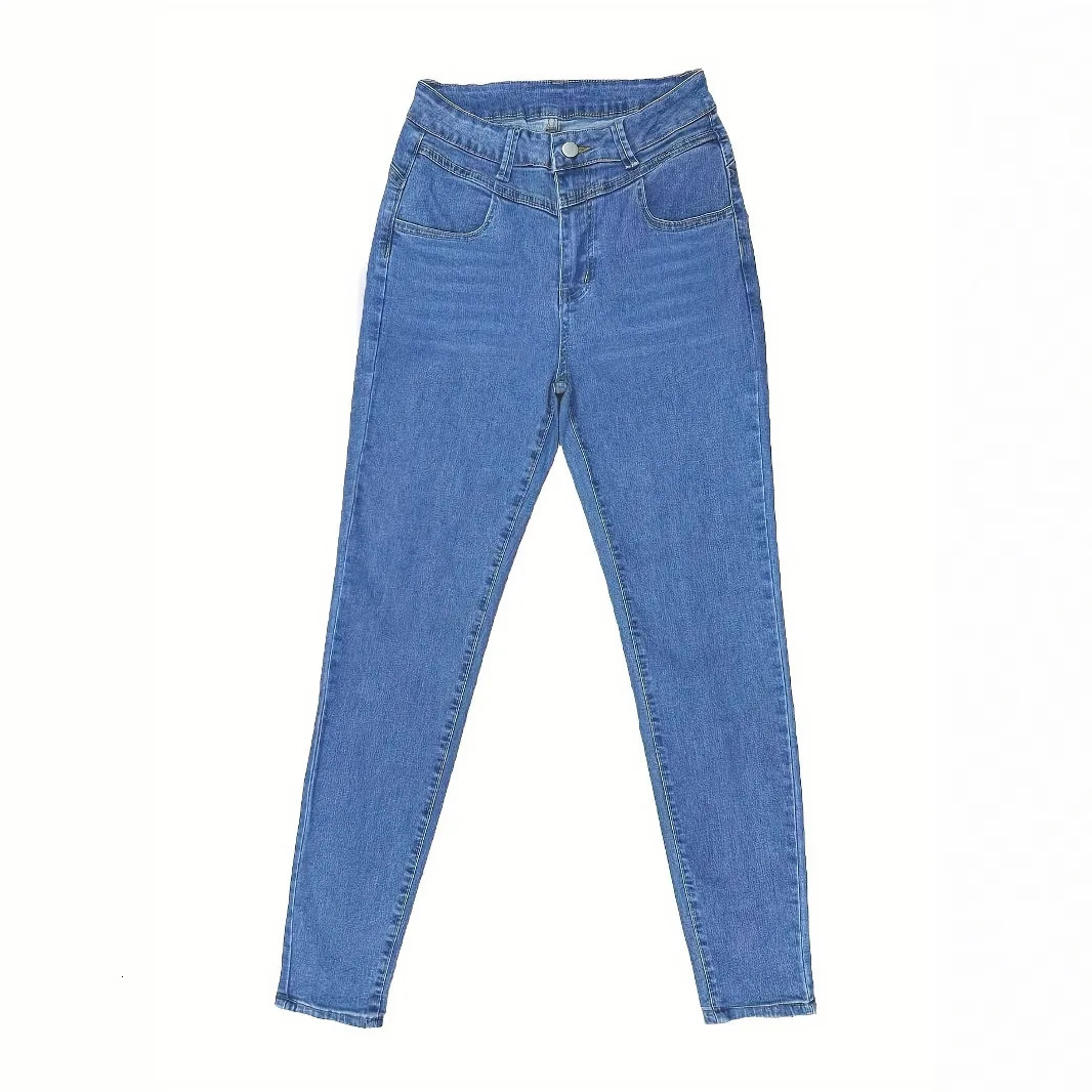 Versatile High-waist Skinny JeansLadies Four Seasons Fashion Stretch Simple Comfortable Small Leg Jeans Casual Pencil Pants 250104