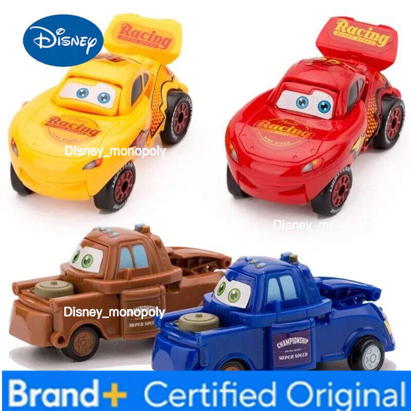 Disney 4pcs Anime ToyStory Ars Action Figure Transforming Lightning Mcqueen Children Racing Car Model Toys Deformed Egg Gift H260105 H260105