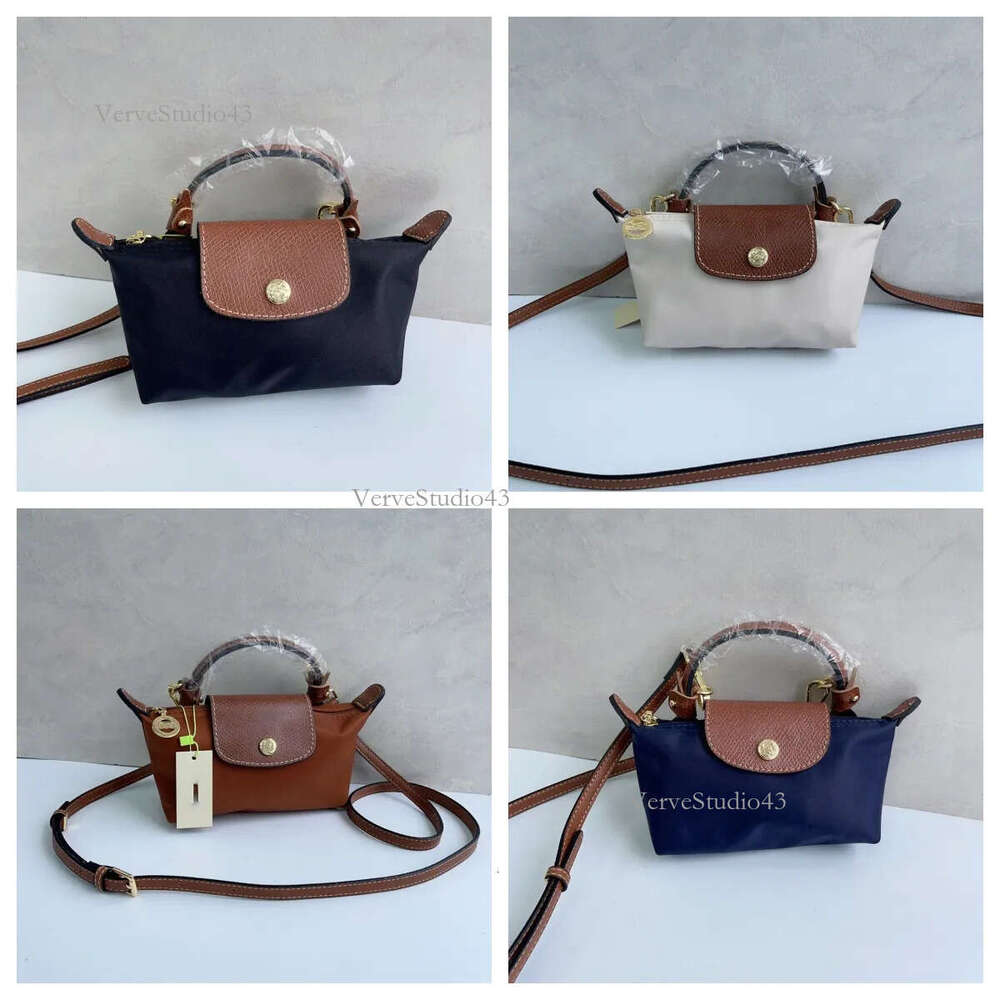 Long Designer Bag Mini Hobos longity champity Bag Short Handle Button Zipper Open and Close Recycled Canvas Patchwork Leather Trim Strap Lightweight 97f