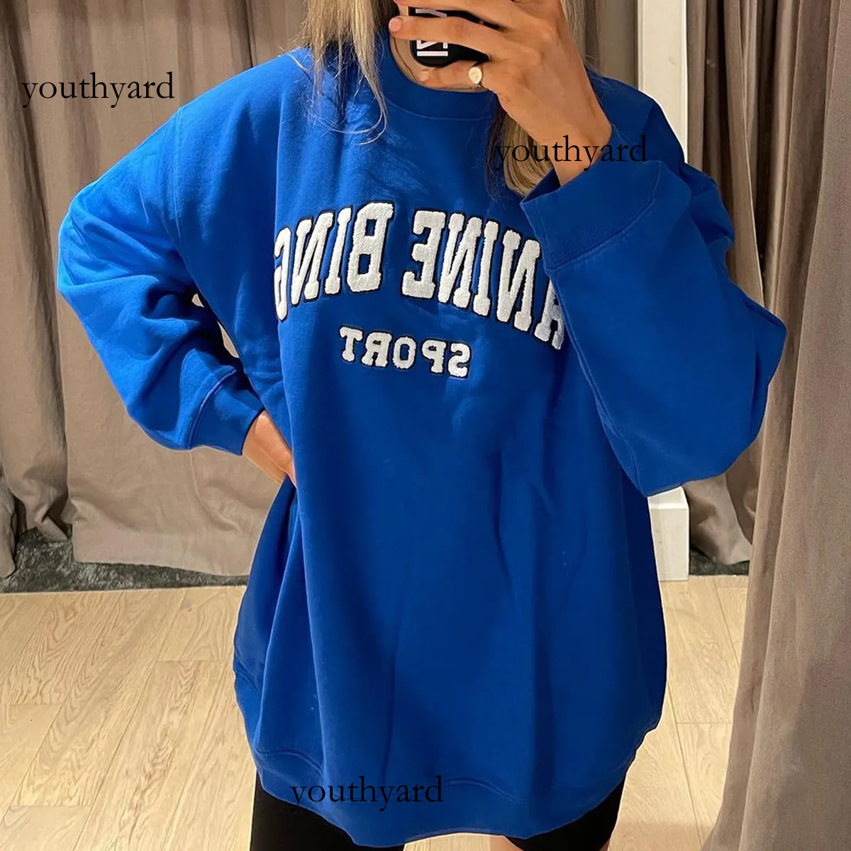 2026 Christmas Gift Annie Women's Hoodies Fashion Thick Loose Hooded Sweatshirt Stylish Letter Print Women Clothing Autumn Anine Binng Anine Anine Bwing D74
