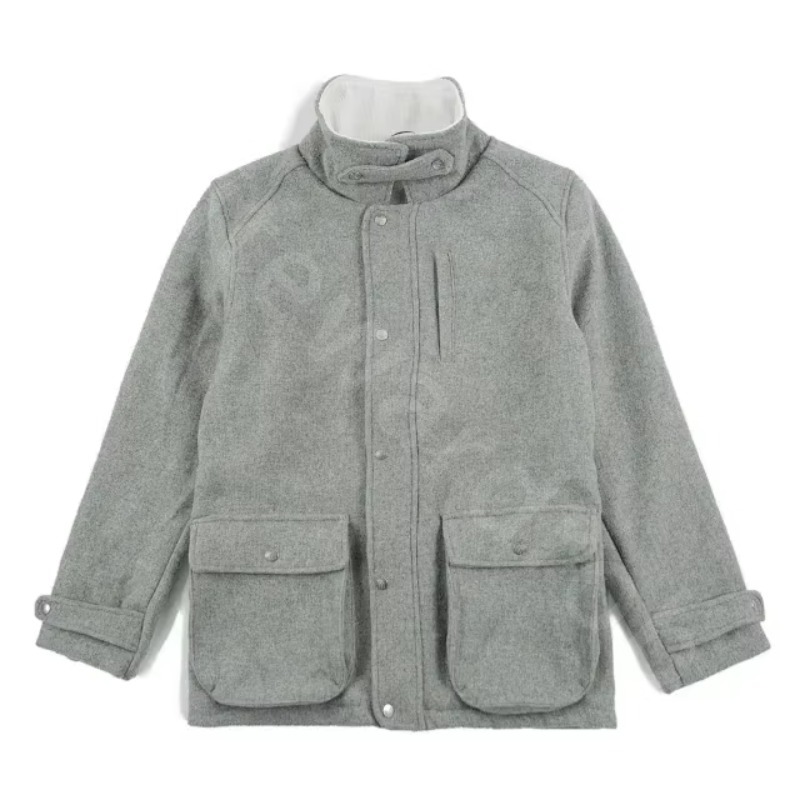 Luxury Designer Coats for Mens Fall Winter Thick Corduroy Collar Wool Blended Jacket Cardigan B1289