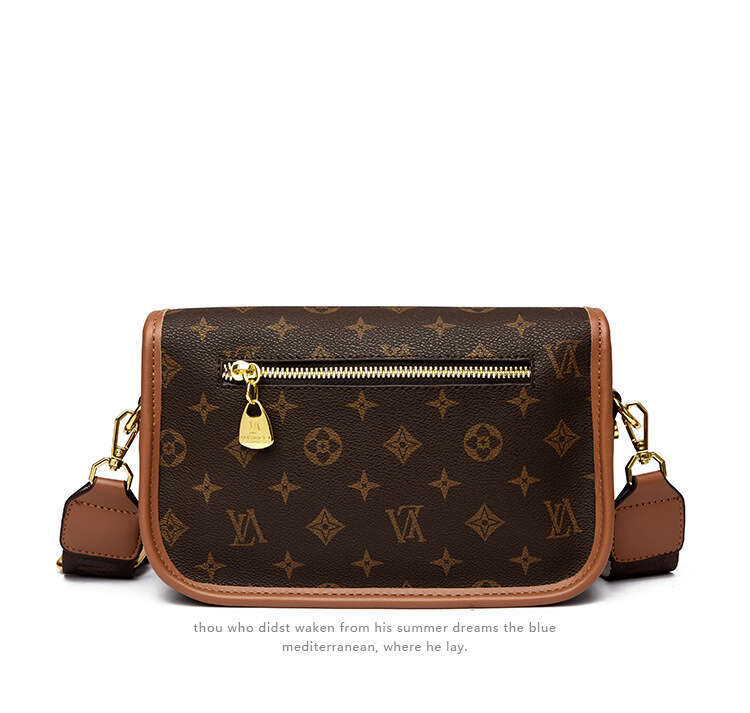 New Retro Printed Baguette High-end Design Single Shoulder Crossbody Commuting Outgoing Underarm Messenger Bag