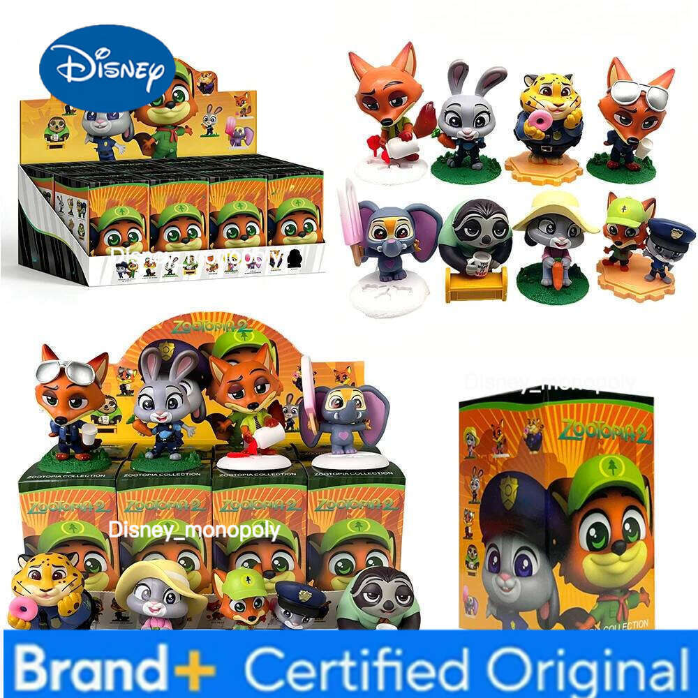 Disney 8 Crazy Animals Blind Box Figures Nick Judy Plush Trendy Collectibles Desk Ornaments Kids Gifts & Toys H260105