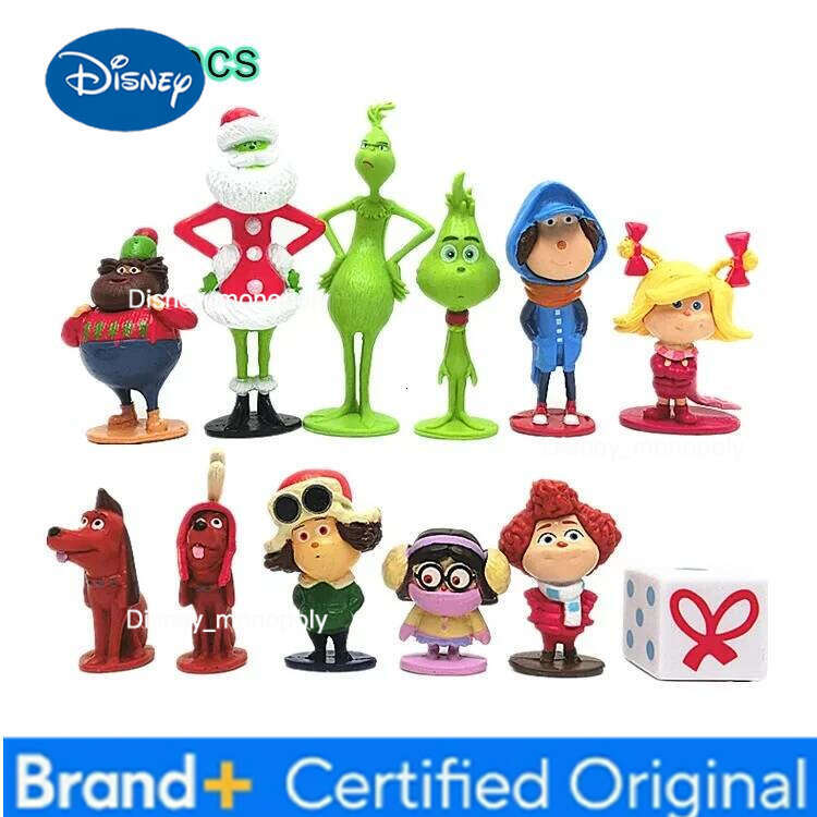 Disney 12pcs/set How the Stole Christmas Grinch-ed Figure Collection Model Toys H260105 H260105