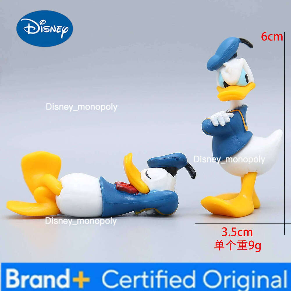 Disney 2Pcs/set Donald Duck Mini Action Figure Anime Decoration Collection Statue Ornament Toy Model Birthday Gift Cake Decor H260105
