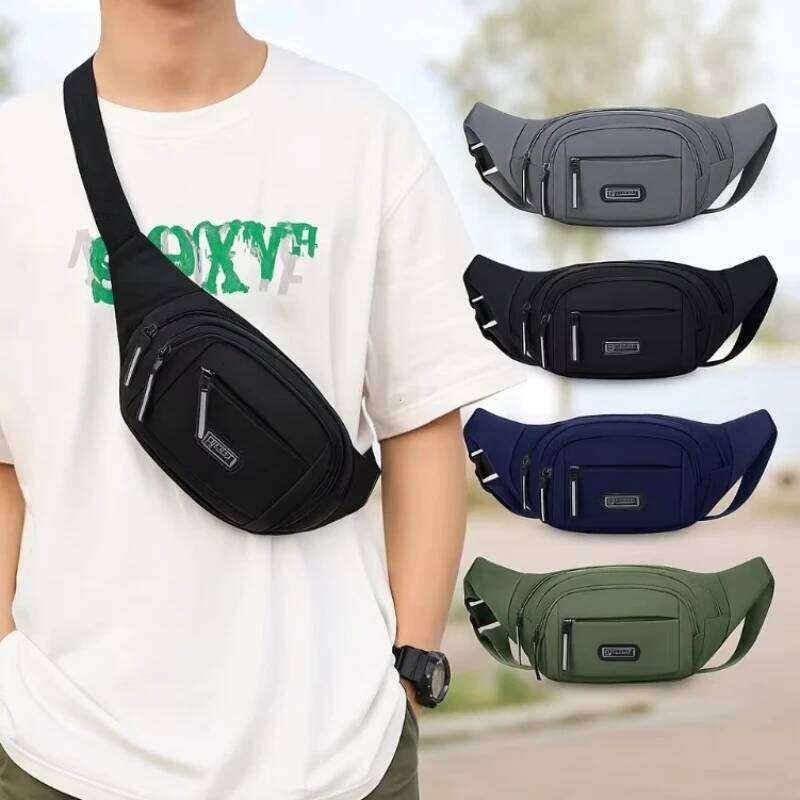 Men's Canvas Anti-Theft Ultra-Thin Invisible Pack Phone Sports Outdoor Running Hiking Travel Waist Bag for Men