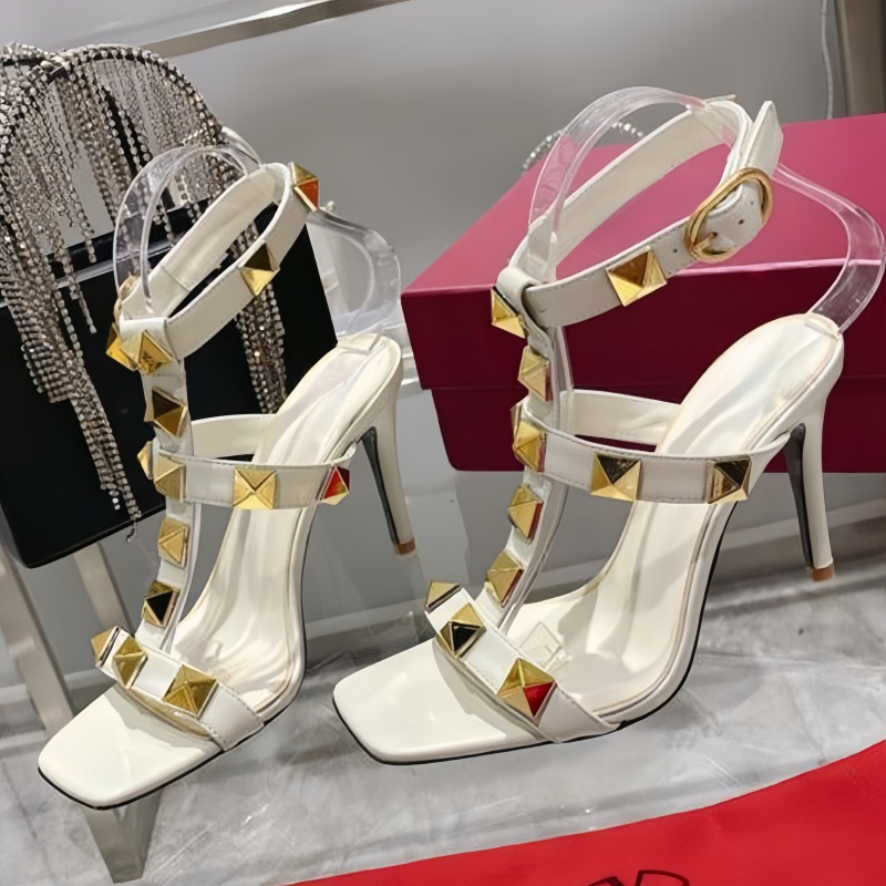 Sandals rivet sandals classics high heels party shoes fashionable shoes designer shoes comfortable shoes genuine leather shoes luxury sandals dress shoes