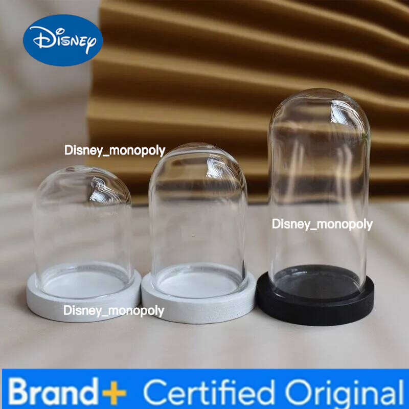 Disney 20X Small Cute Micro Landscape Eternal Transparent Flower DIY Dustproof Cover Glass Dome On Wooden Base Doll Toy Box H260105 H260105