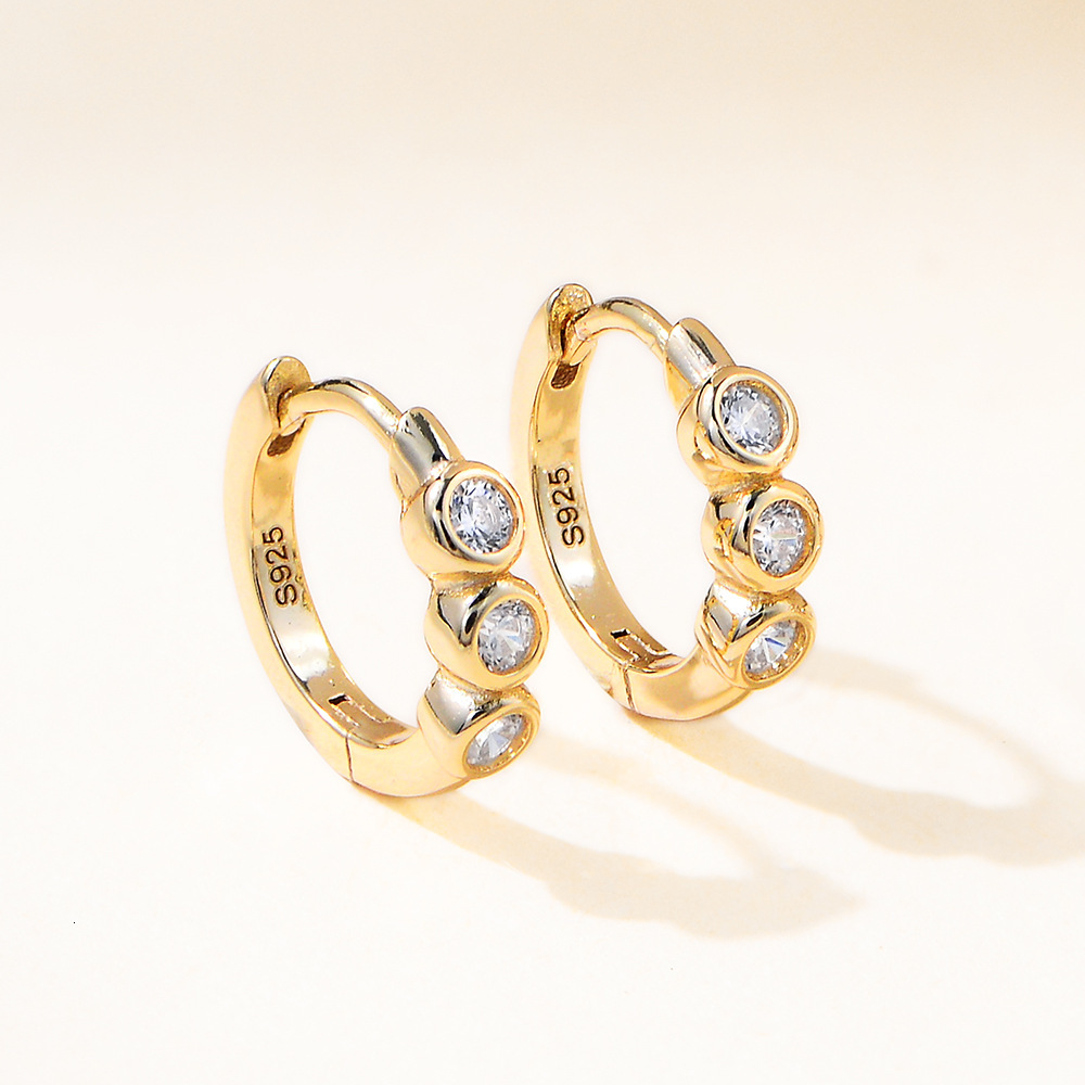 European and American Cross-Border Diamond-Studded C-Shaped Ear Clips S925 Fashion Commuter Style Simple Silver Earrings High-End Wholesale