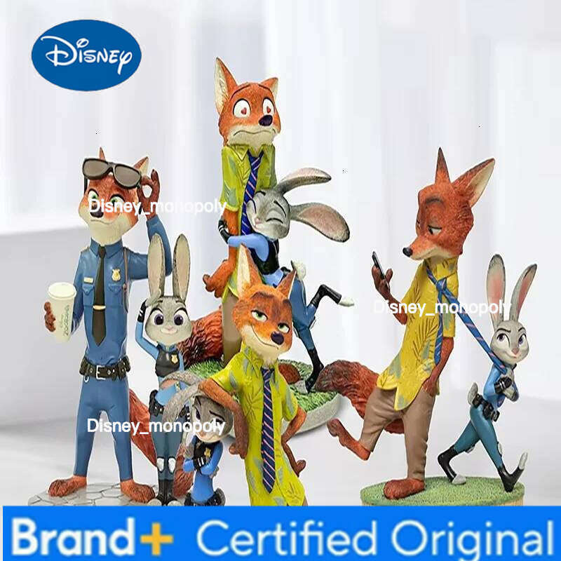 Disney Zootopia Judith Nick Cartoon Character Figurine Toy Desktop Ornament Official Birthday Gift Collectible H260105 H260105