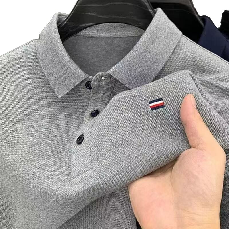 Luxury Brand Designer Clothes 2025 Spring And Autumn New Mens Long Sleeve T-Shirt Top Turn-Down Collar Polo Shirt Embroidered Floral Business Casual M