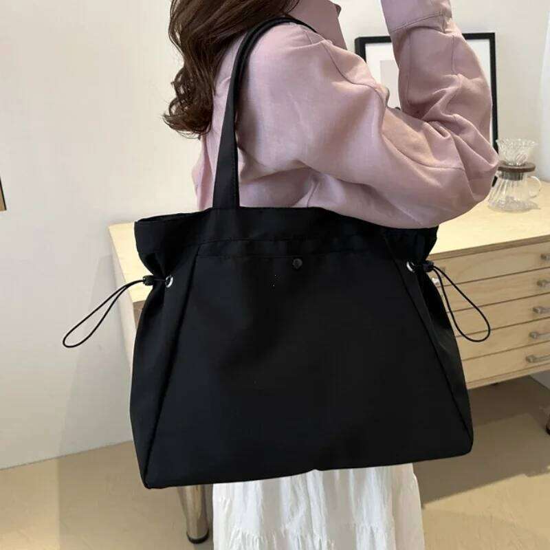 Large Capaci Women's oulder 2026 New Sle Simple Faionable Drawstring Handbag Tote Trendy Versatile Casual Shoulder Bag