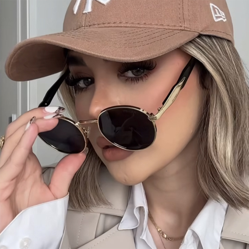 Fashionable Round-frame Designer Sunglasses New Fashionable Metal Sunglasses In 2025 Vintage-style Women's Sunglasses Classic Men's Sunglass
