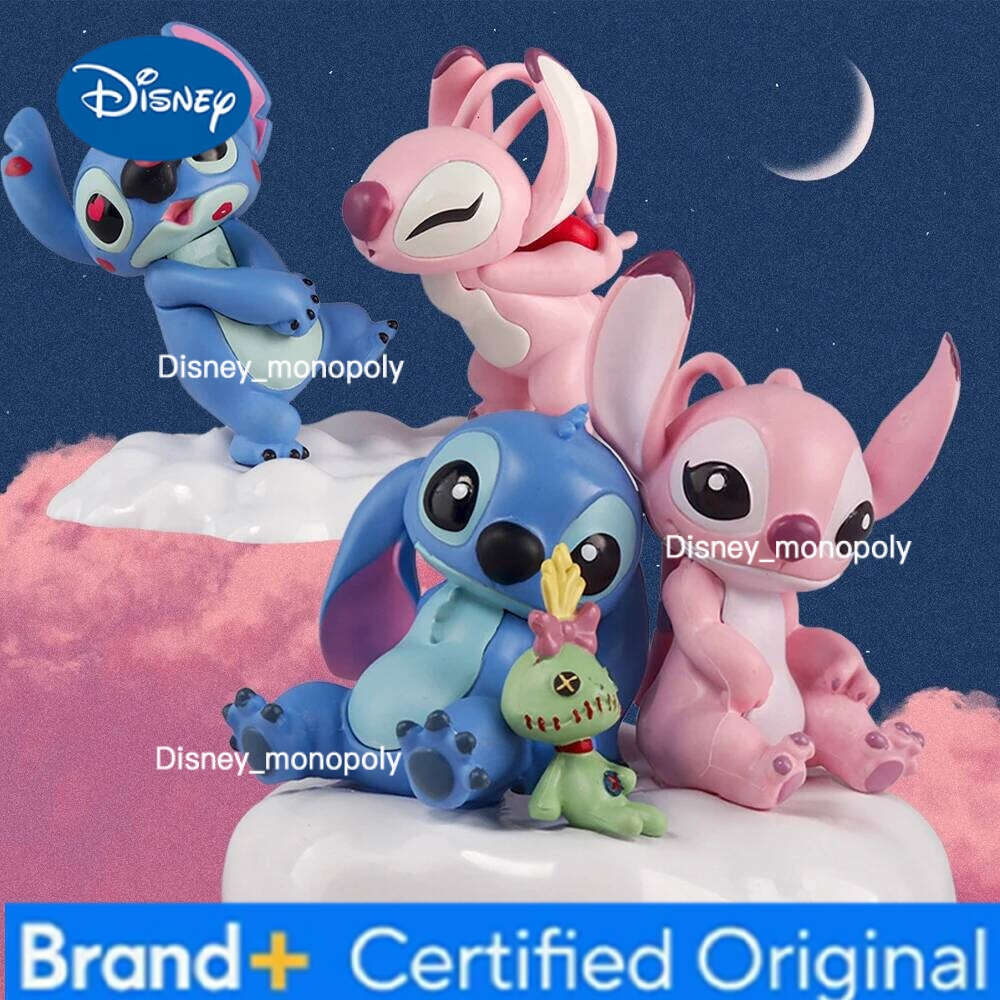 Disney Lovers Model Doll Angel Kissing Stitch Statue Desktop Display Figurines Ornaments Valentine's Day girlfriend Gifts H260105 H260105