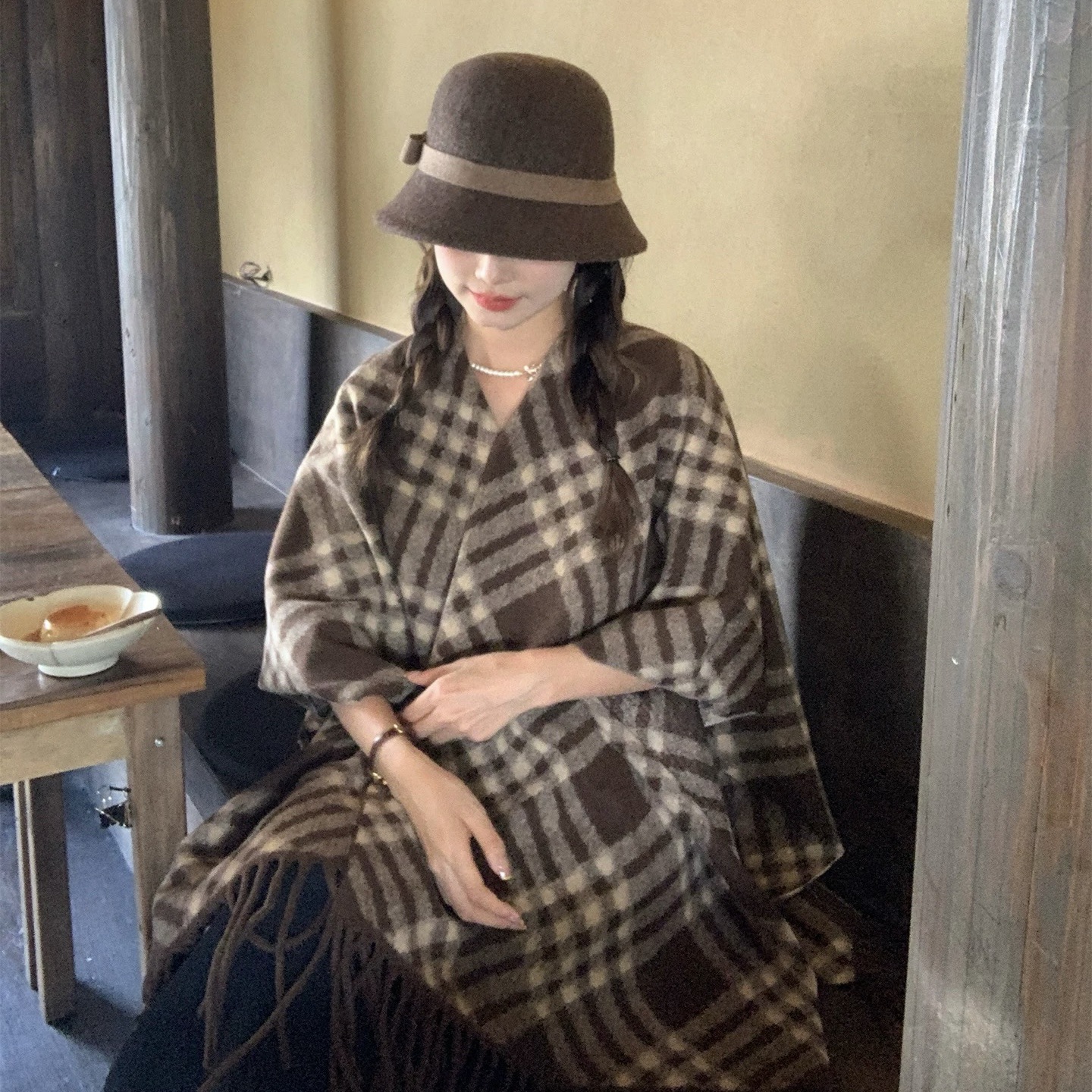 Luxury designer cashmere scarf, winter women's long scarf, high-quality headband, fashionable men's brand scarf, classic plaid