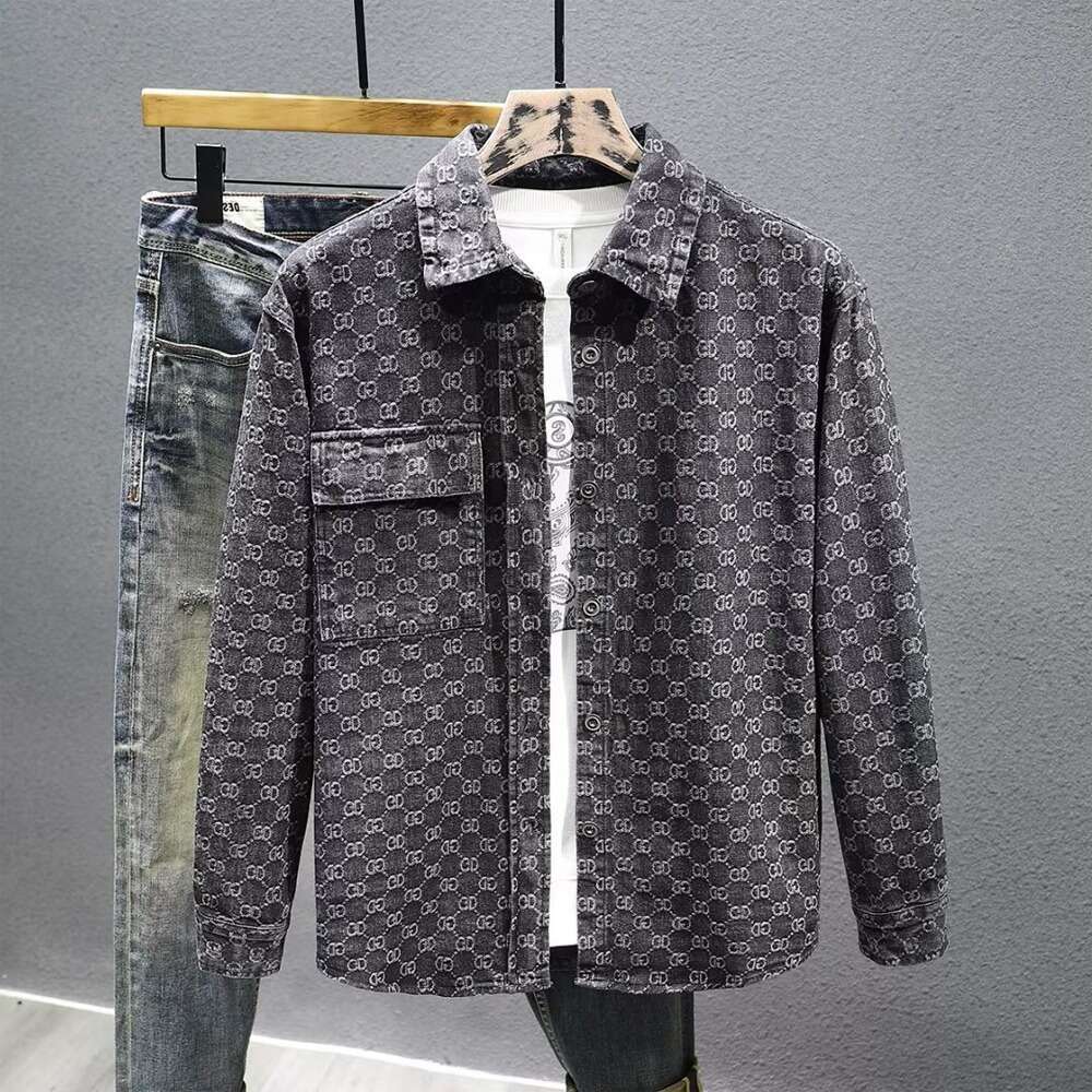 Men's Casual Shirts Men's Shirts American Retro Checkered for Men Trendy Ins Design Sense Niche Spring Jacket Youth Denim Daily Commute Men&