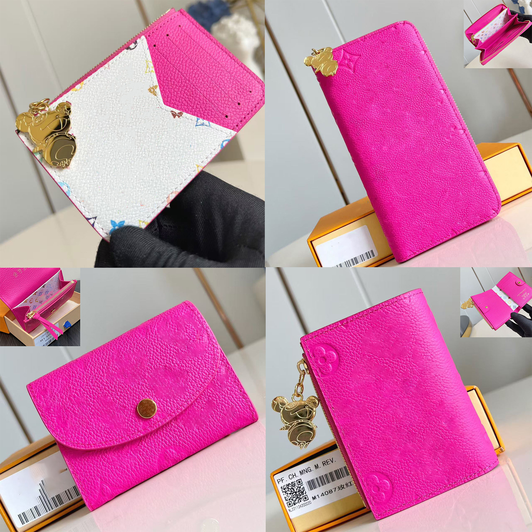 top designer wallet women takashi murakami mini zippy organizer bag cherry wallet credit card holder key pouch purse clutch rosalie coin purse passport holder