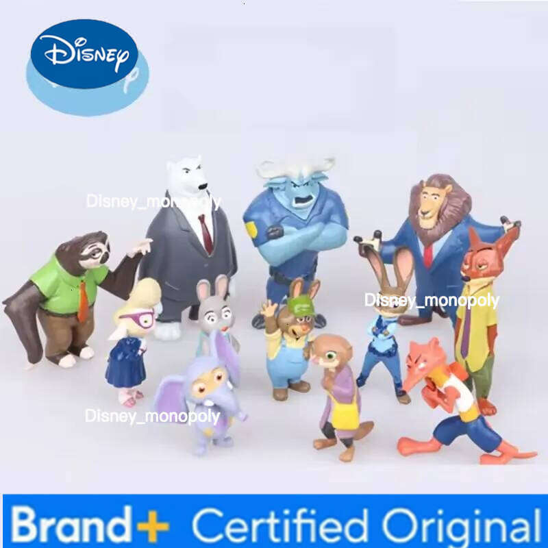 Disney Zootopia Animals Action Figure Toys for Kids, Rabbit, Judy Hopps, Fox, Nick Wilde, Movie, Gift Collection, 12Pcs Set H260105 H260105
