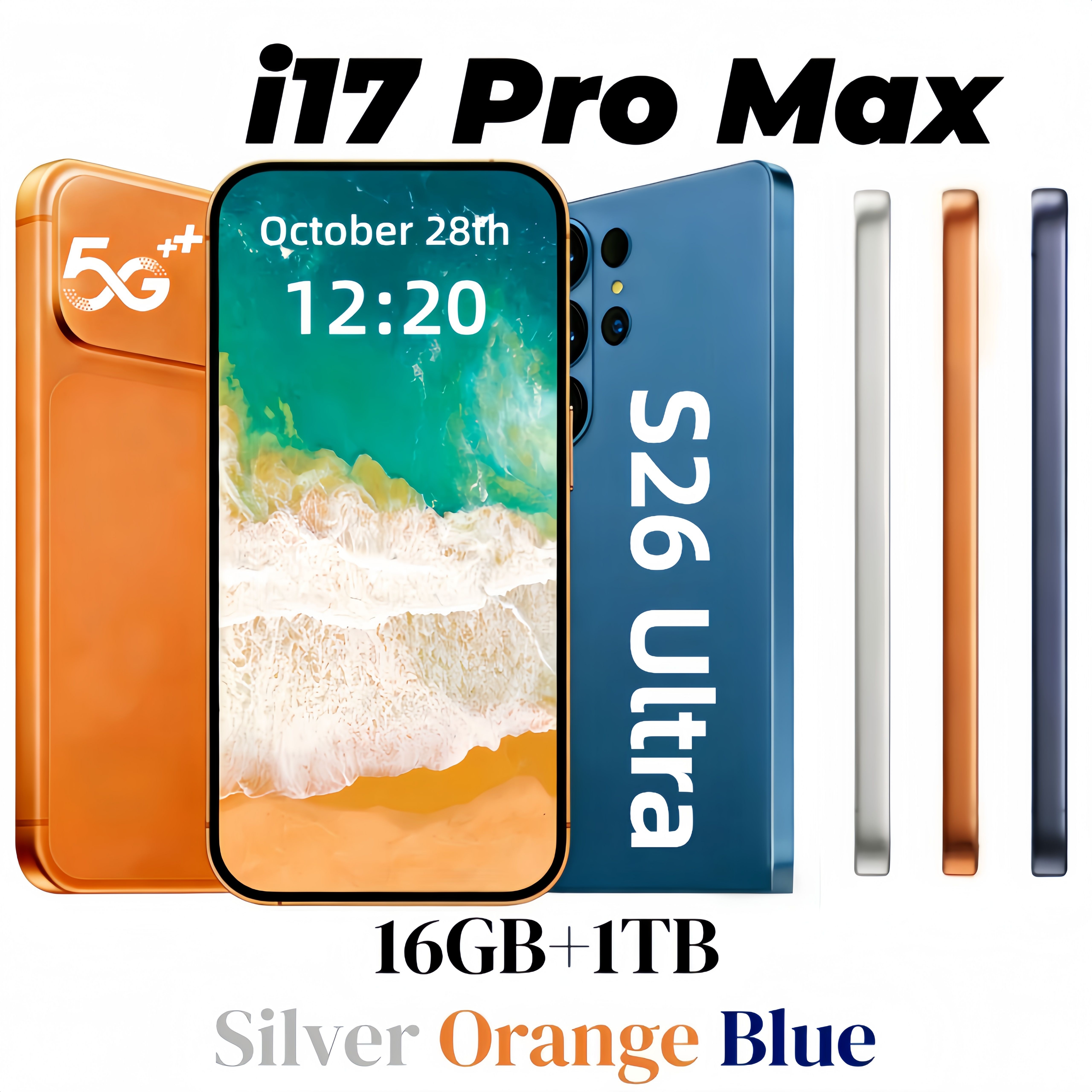 i17 promax orange 2TB i16 Pro Max5G smartphone Local Warehouse 16+1TB large memory Touch screen phone camera Face unlock dual SIM card