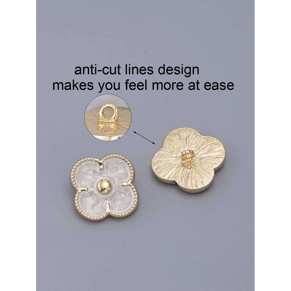 6Pcs 17/21/23mm Metal Flower Buttons for Clothing Dress Women Coat Handmade DIY Sewing Button Luxury Decorative Accessories