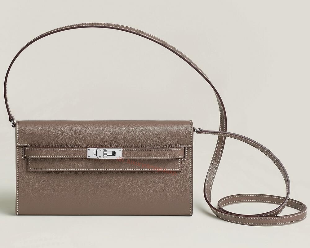 High Quality Designer Wallet To Go Epsom Leather Crossbody Clutch With Strap Etoupe Silver Hardware purse etoupe PHW Mini wallet on chain