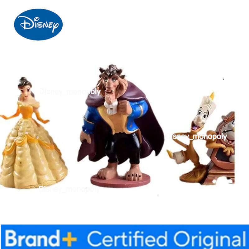 Disney 6pcs/set Beauty And The Beast Cute Cartoon Action Figure Tide Play Model Ornament Collection Belle Princess Desktop Decor H260105 H260105