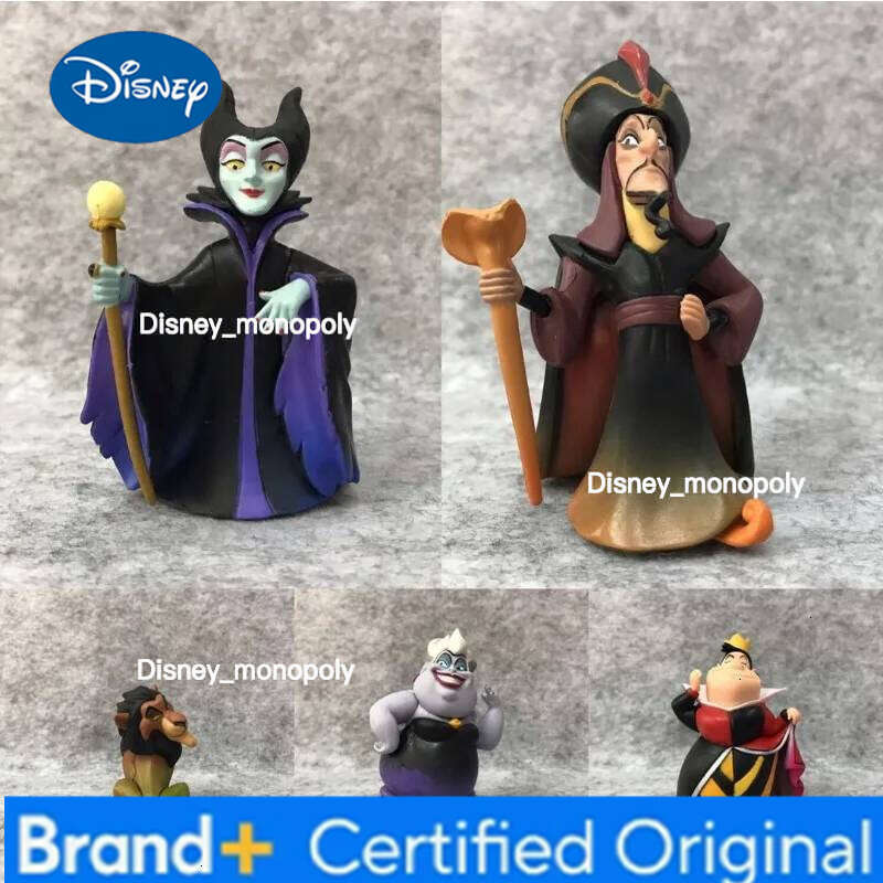 Disney 5pcs Villains Action Figures Toys Lion King Scar Ursula Jafar Maleficent Red Heart Queen Anime Figure Pvc Model Doll Gift H260105 H260105