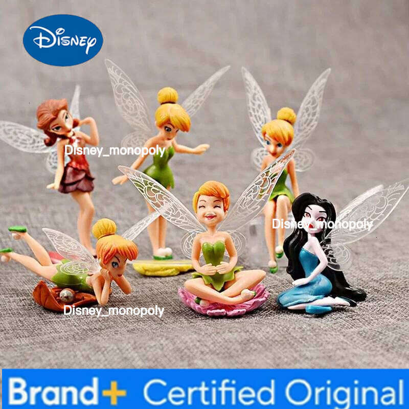 Disney Tinker Bell 6pcs Set PVC Action Figures Fairy Tales Toys Collectible Anime Dolls for Kids Girls Doll Gifts H260105
