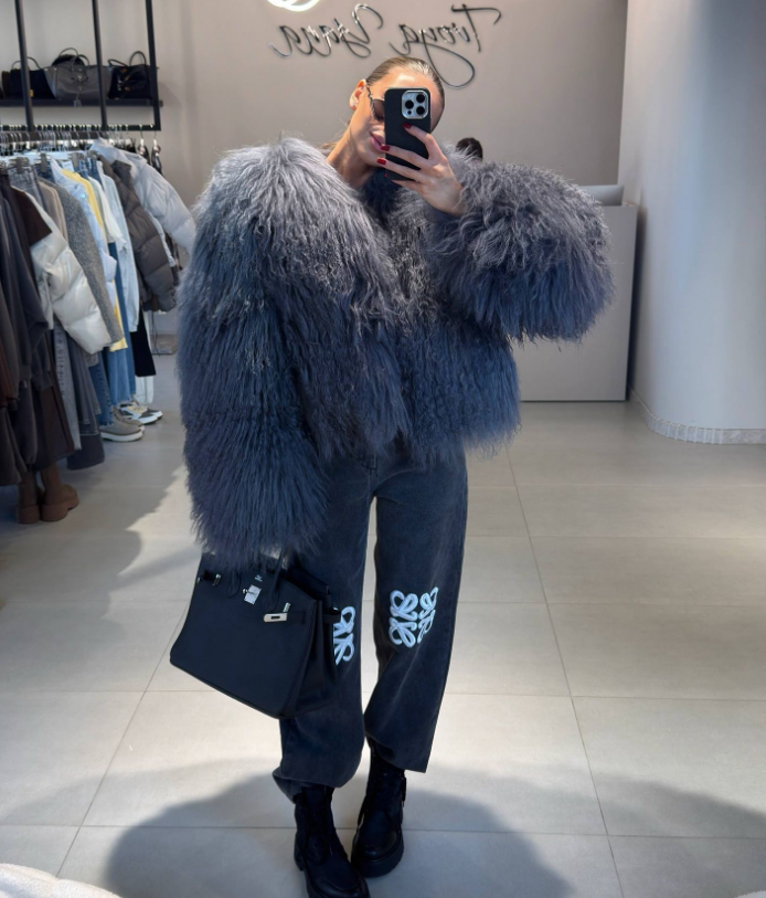 2026 Hot Brand Fashion Faux Fur Coat Women Winter Warm Gradient Fox Fur Coat Streetwear Furry Overcoat