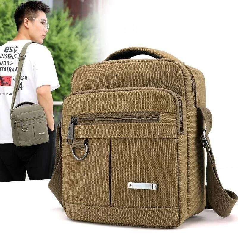 Men's New Korean Style Canvas Messenger Outdoor Leisure Travel Portable Shoulder Bag Purse Handbag