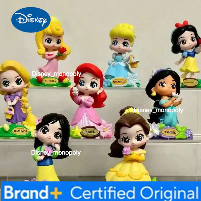 Disney Princess Garden Dream Series Blind Box Rapunzel Cinderella Belle Action Figure Desktop Ornament Toy Ariel Model Doll Toys H260105