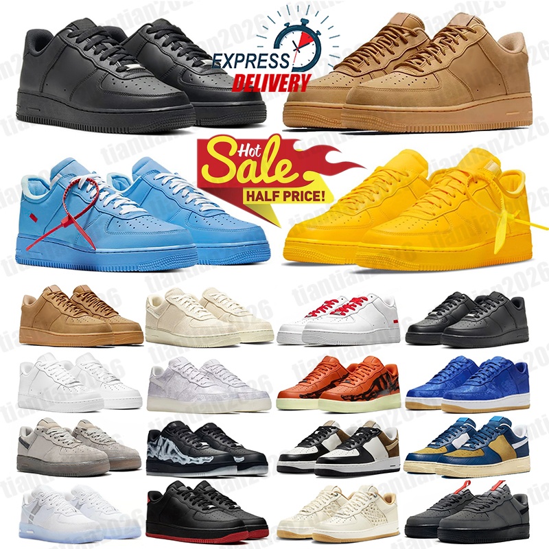 2026 Designers shoes One af1s Casual Shoes Sneakers Mens Womens Classic 1 Triple White Black Mens Womens Traienrs Outdoor Sports Runners 1s Sneakers Shoes 36-46