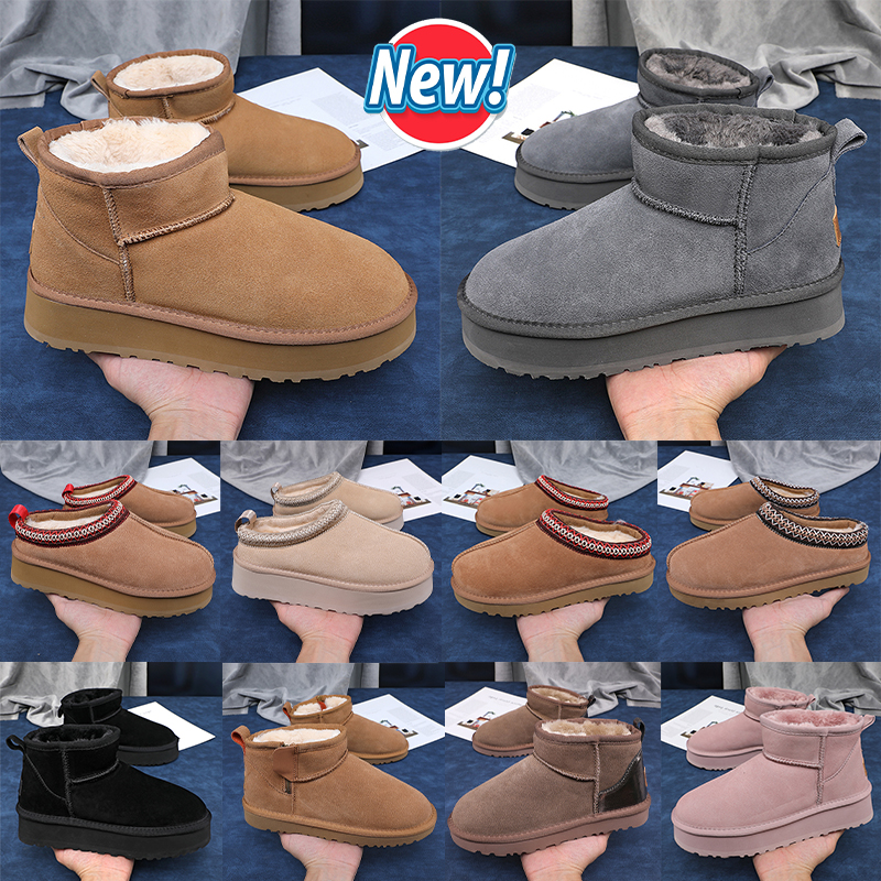 Tasman Slippers womens tazz Fur slides snow boots Classic ultra mini Shearling platform boot Suede Wool winter ankle designer booties men sneakers women shoes